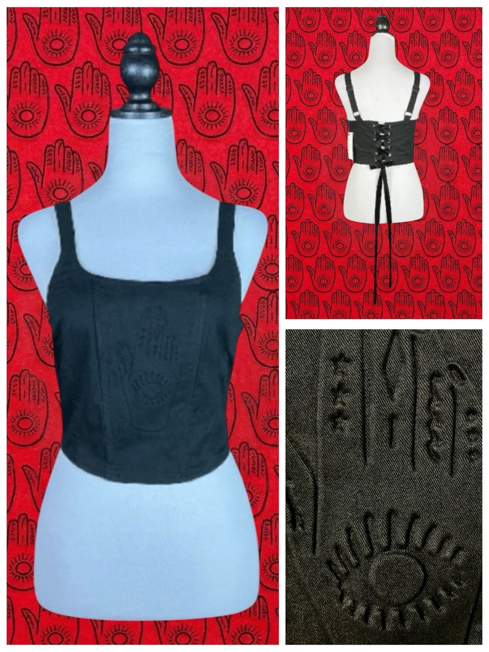 Dangerfield Black Friday NWT Glam Goth Whimsigoth Grunge Celestial Corset Top S
